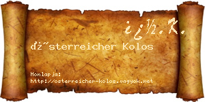 Österreicher Kolos névjegykártya